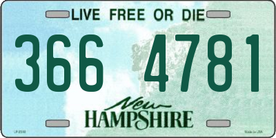 NH license plate 3664781