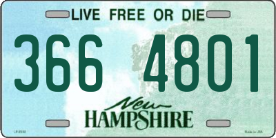 NH license plate 3664801