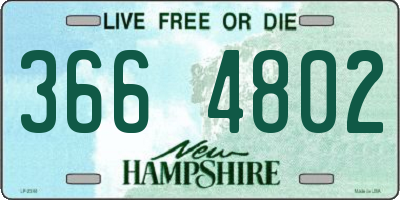NH license plate 3664802