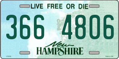 NH license plate 3664806