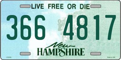 NH license plate 3664817