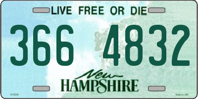 NH license plate 3664832