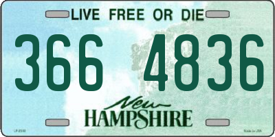 NH license plate 3664836