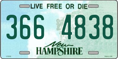 NH license plate 3664838