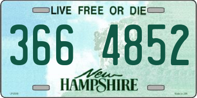 NH license plate 3664852