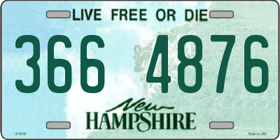 NH license plate 3664876