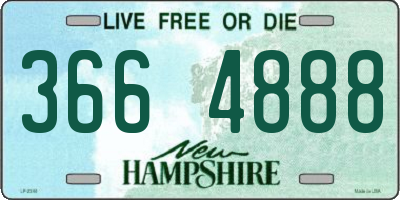 NH license plate 3664888