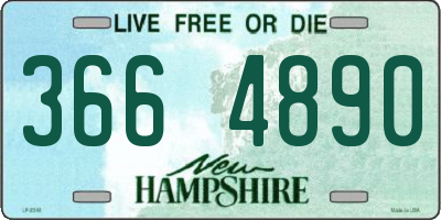 NH license plate 3664890