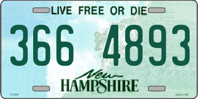 NH license plate 3664893