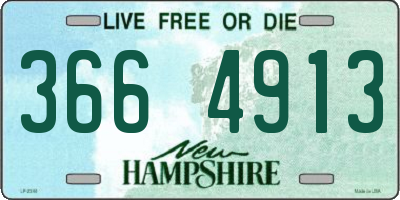 NH license plate 3664913