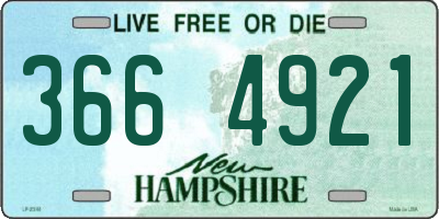 NH license plate 3664921