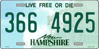 NH license plate 3664925