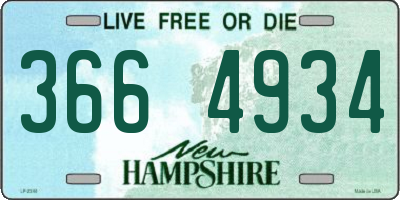 NH license plate 3664934