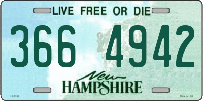 NH license plate 3664942
