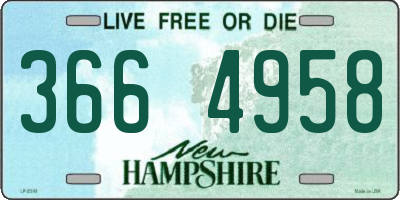 NH license plate 3664958