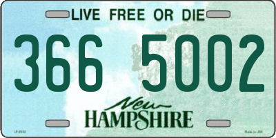 NH license plate 3665002