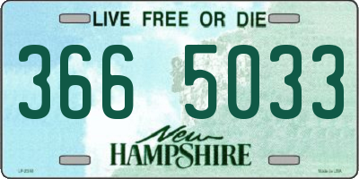 NH license plate 3665033