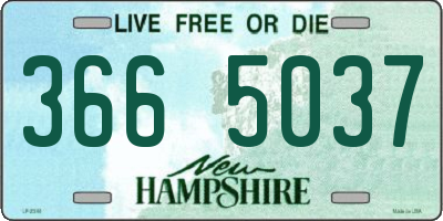NH license plate 3665037