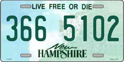 NH license plate 3665102
