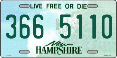 NH license plate 3665110