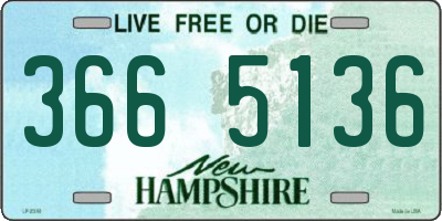 NH license plate 3665136