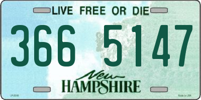 NH license plate 3665147