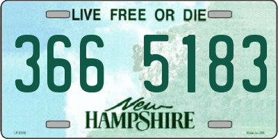 NH license plate 3665183