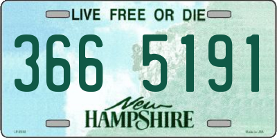NH license plate 3665191