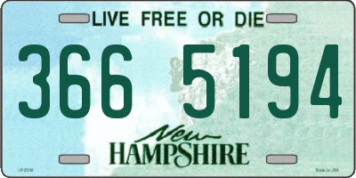 NH license plate 3665194