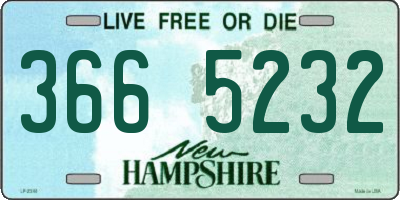NH license plate 3665232