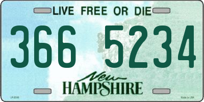 NH license plate 3665234