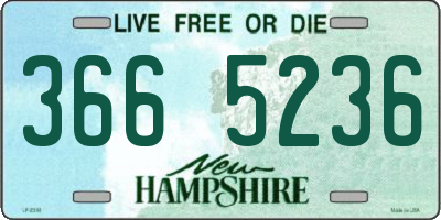 NH license plate 3665236