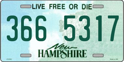 NH license plate 3665317