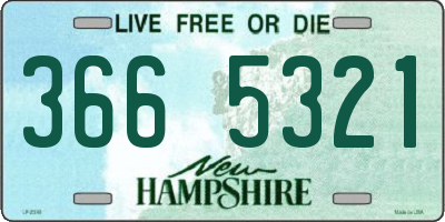 NH license plate 3665321