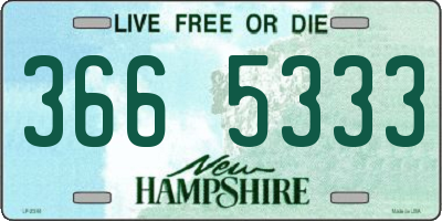 NH license plate 3665333