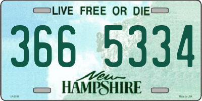 NH license plate 3665334