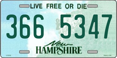 NH license plate 3665347