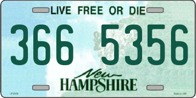 NH license plate 3665356