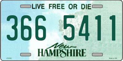 NH license plate 3665411