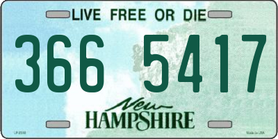 NH license plate 3665417