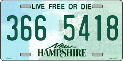 NH license plate 3665418
