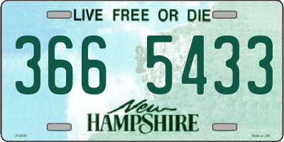 NH license plate 3665433