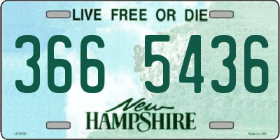 NH license plate 3665436