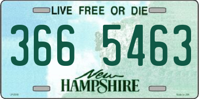 NH license plate 3665463