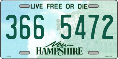 NH license plate 3665472