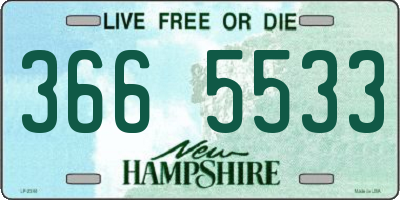 NH license plate 3665533