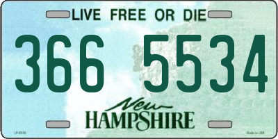 NH license plate 3665534