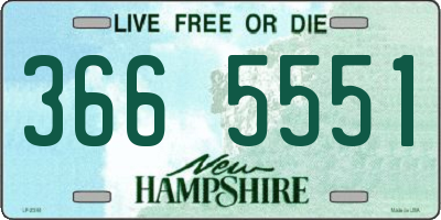 NH license plate 3665551