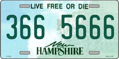 NH license plate 3665666