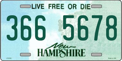 NH license plate 3665678